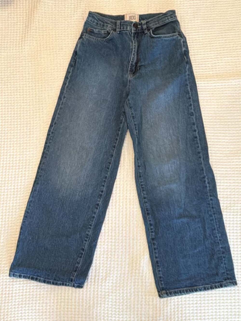BDG Urban Outfitters High & Wide Leg Jeans in Blue Denim